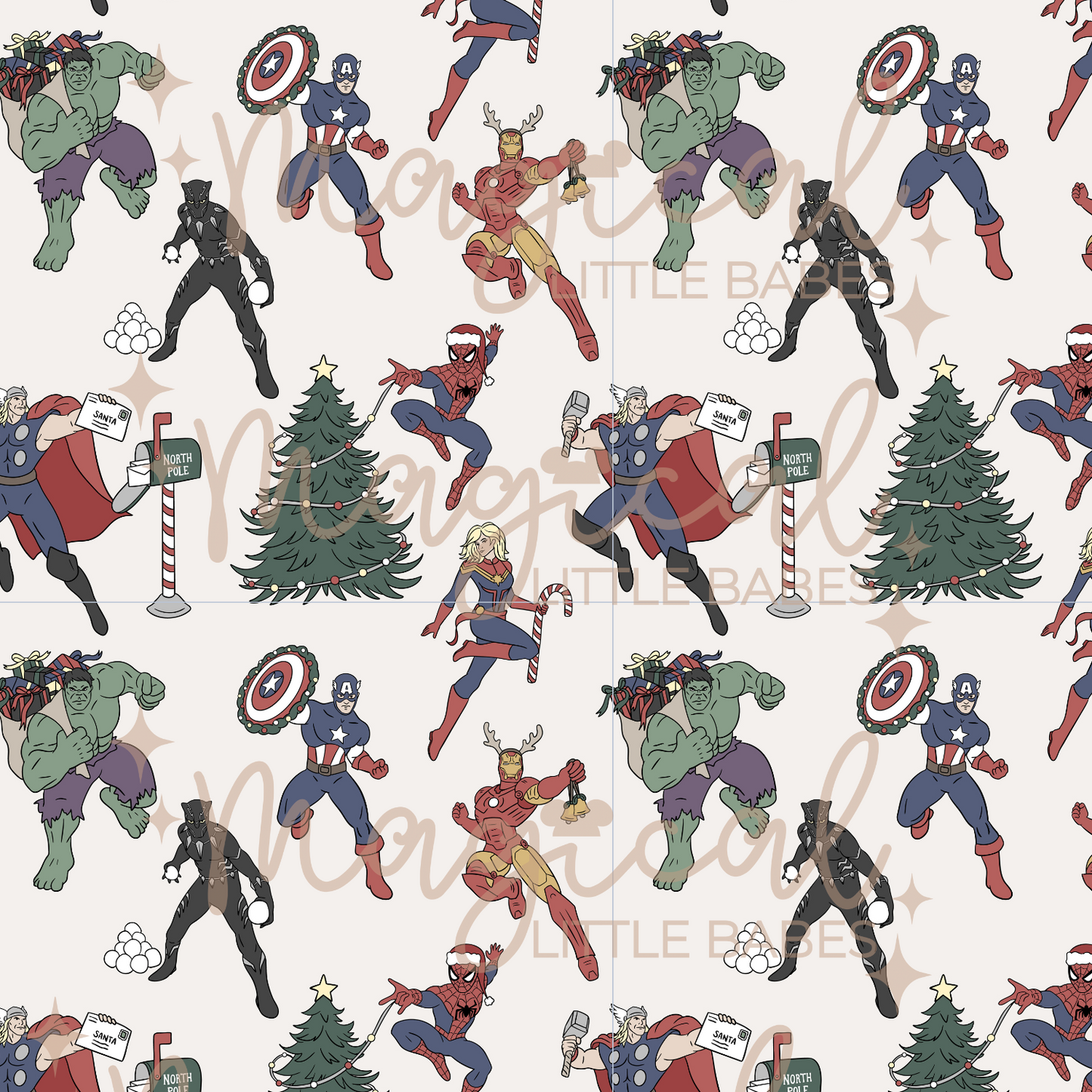 SUPER HERO CHRISTMAS FAMILY MATCHING BAMBOO