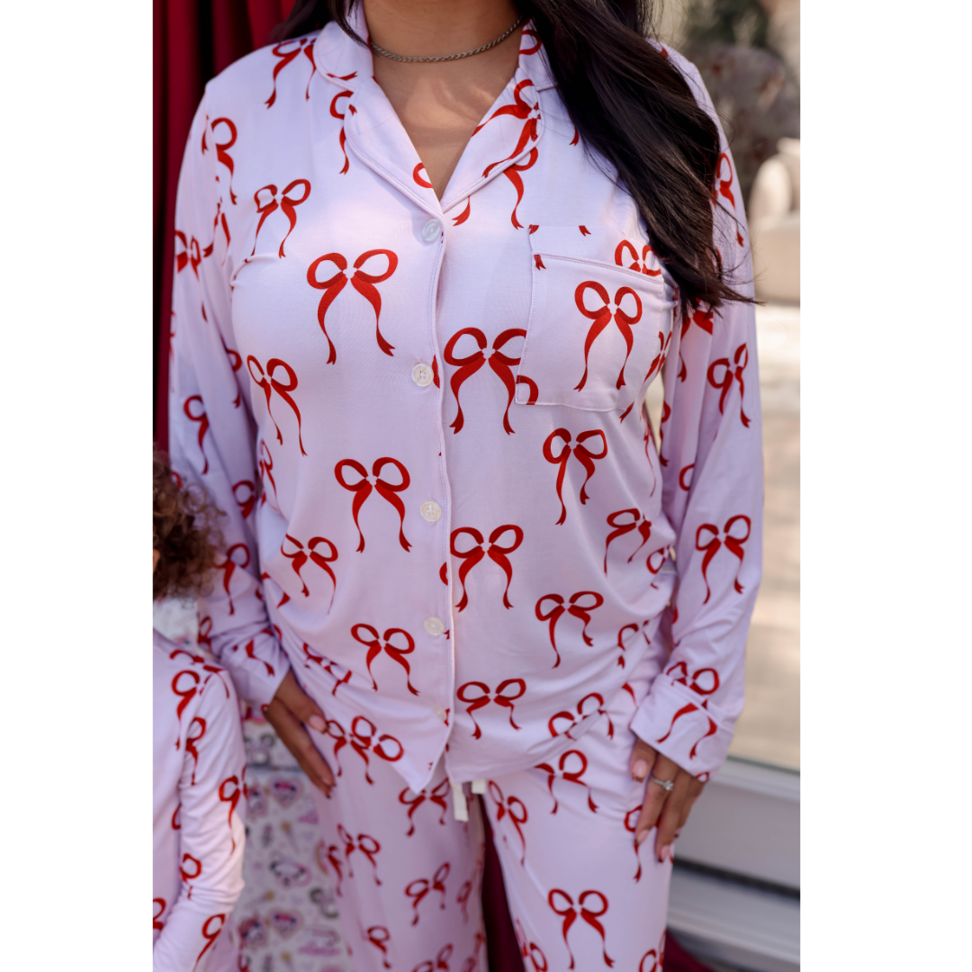 RED BOWS FAMILY MATCHING BAMBOO