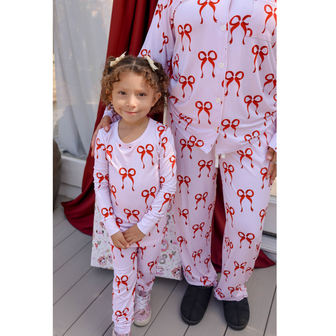 RED BOWS FAMILY MATCHING BAMBOO