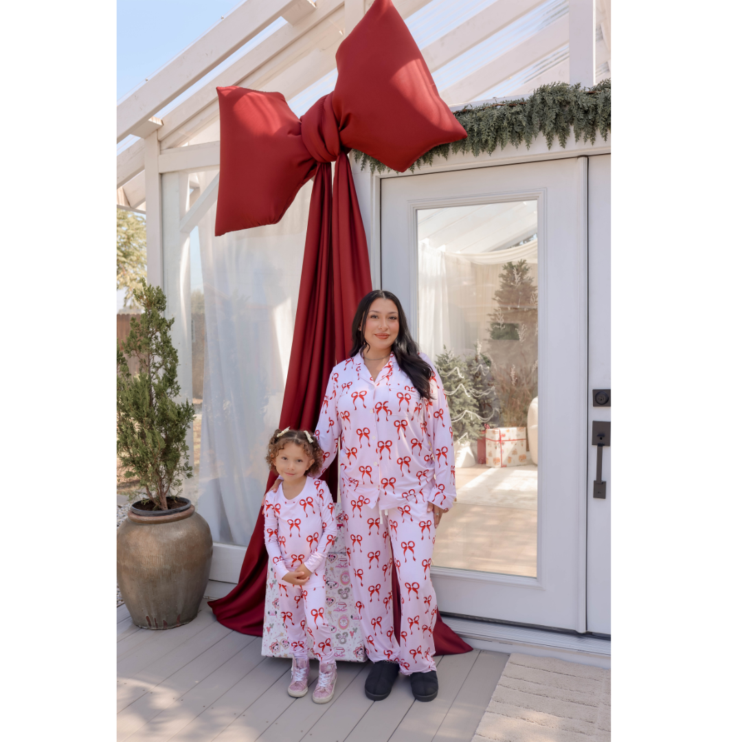 RED BOWS FAMILY MATCHING BAMBOO