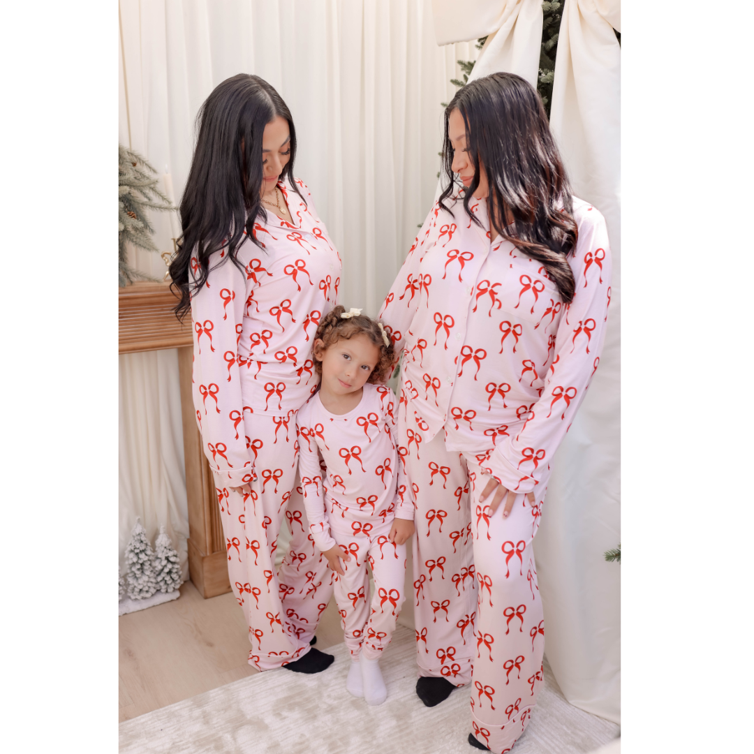 RED BOWS FAMILY MATCHING BAMBOO