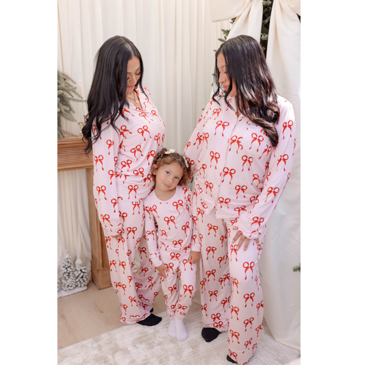RED BOWS FAMILY MATCHING BAMBOO