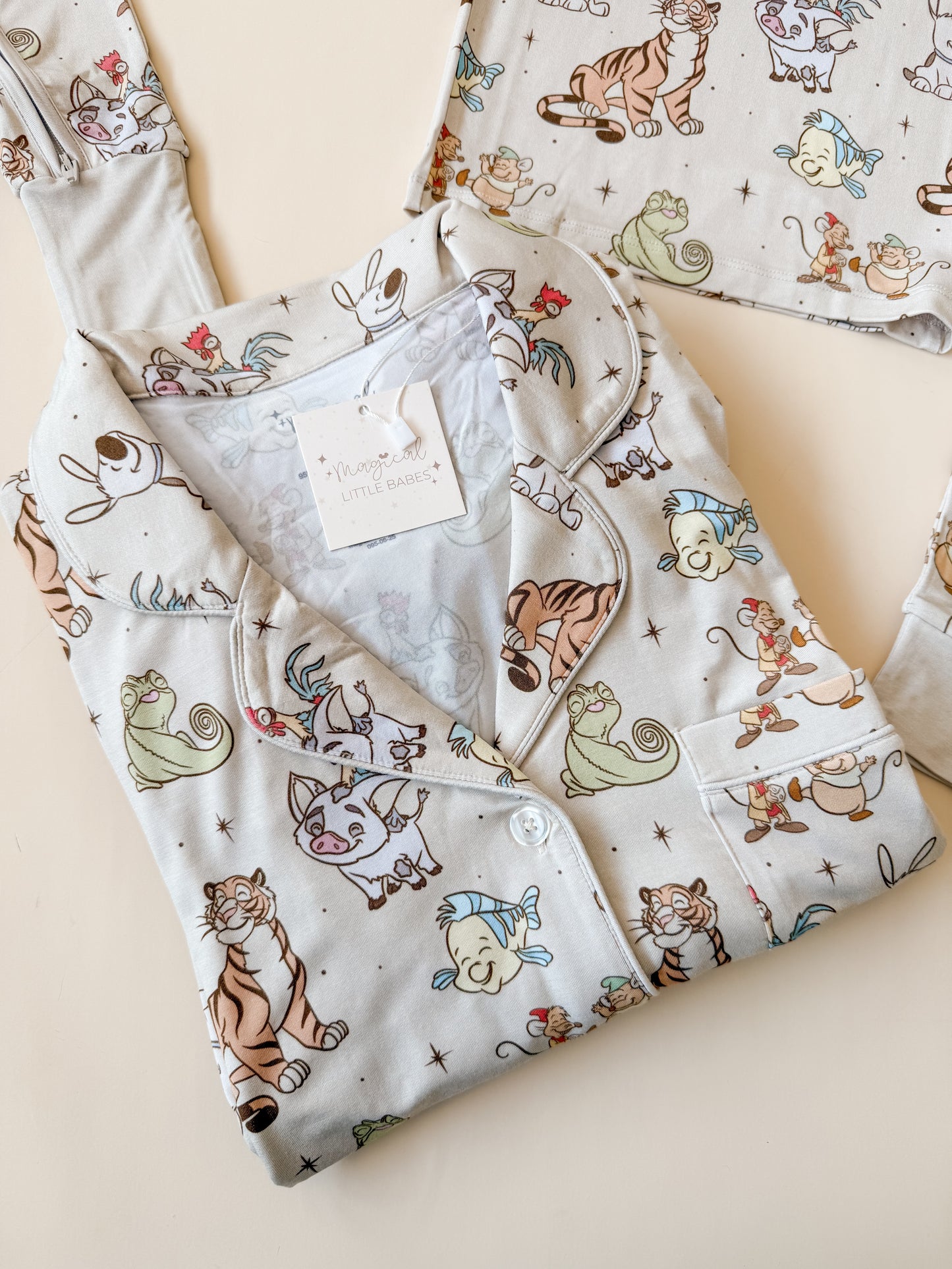 Sidekicks Bamboo PJ Romper/ Two Piece SHORT Sleeve Set*READY TO SHIP