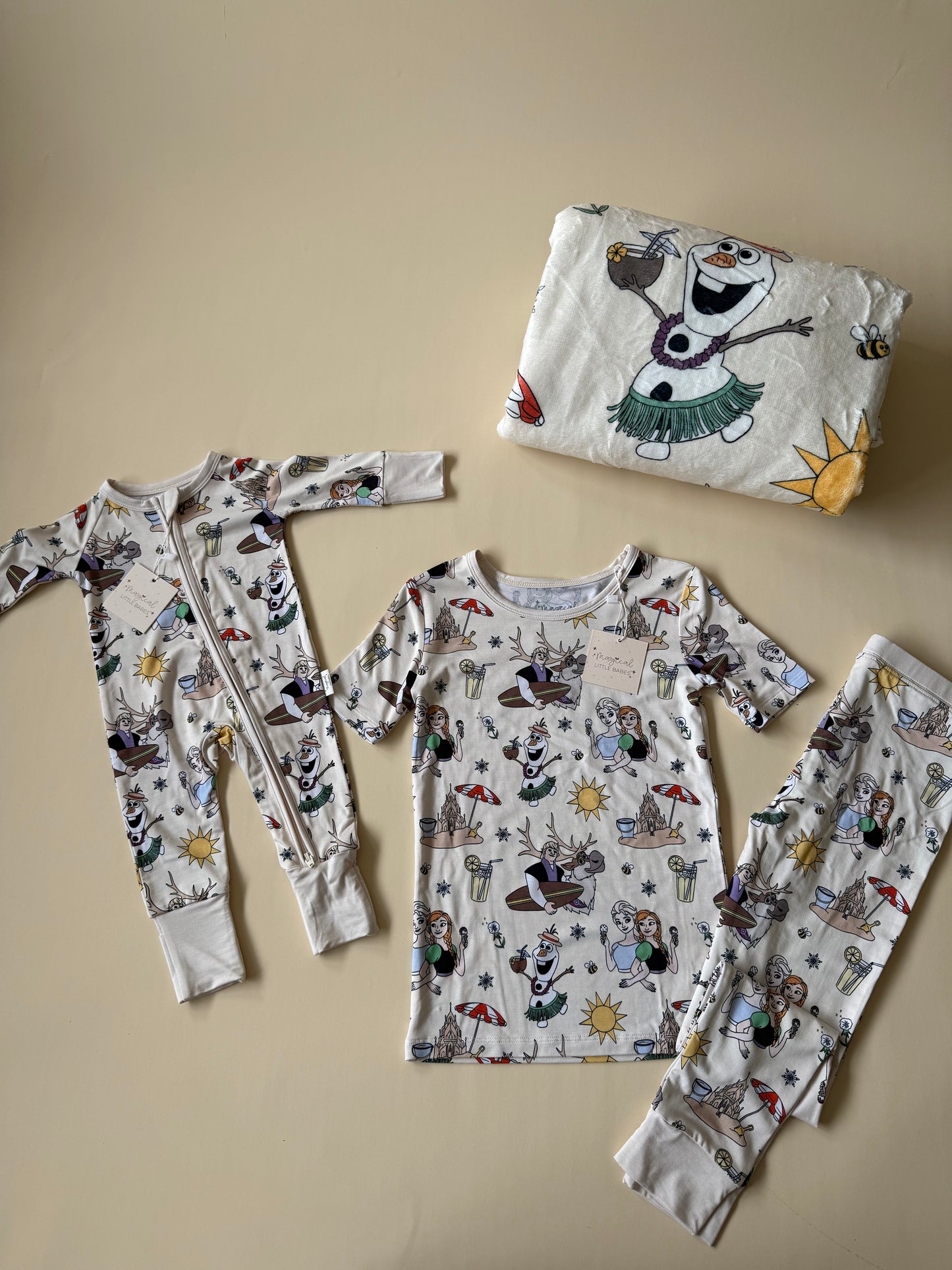 In Summer Bamboo PJ Romper/ Two Piece SHORT Sleeve Set*READY TO SHIP