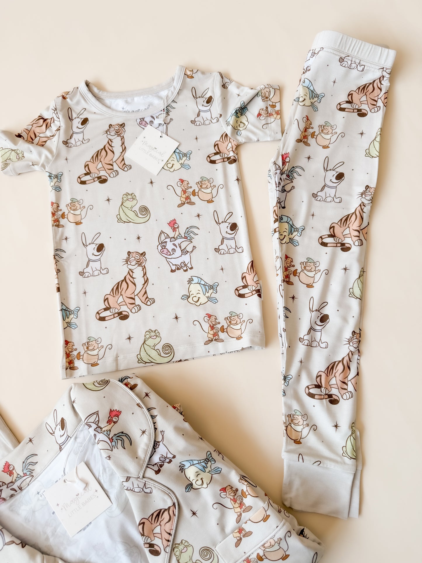 Sidekicks Bamboo PJ Romper/ Two Piece SHORT Sleeve Set*READY TO SHIP