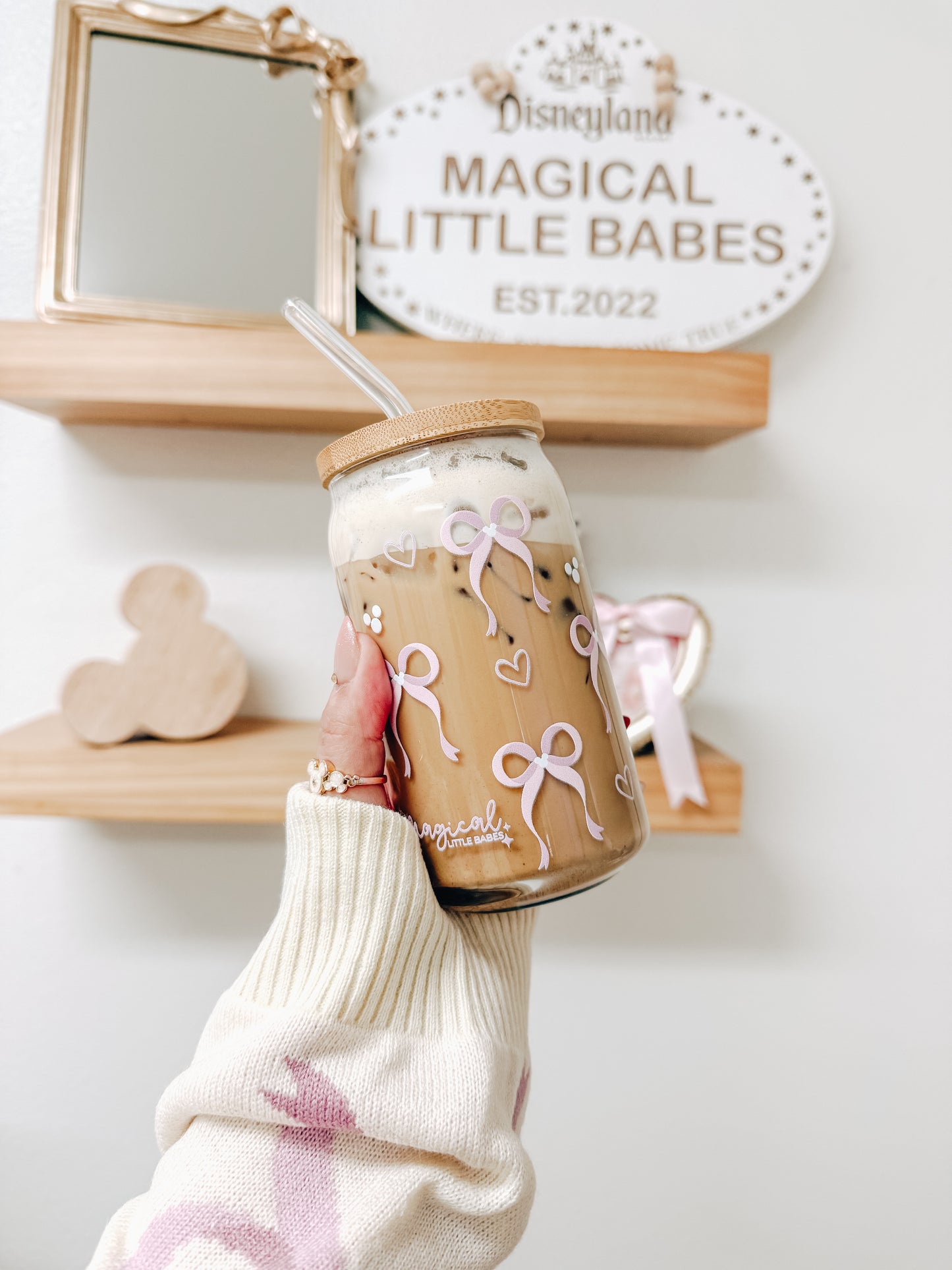 Dainty Bows Glass Can Set