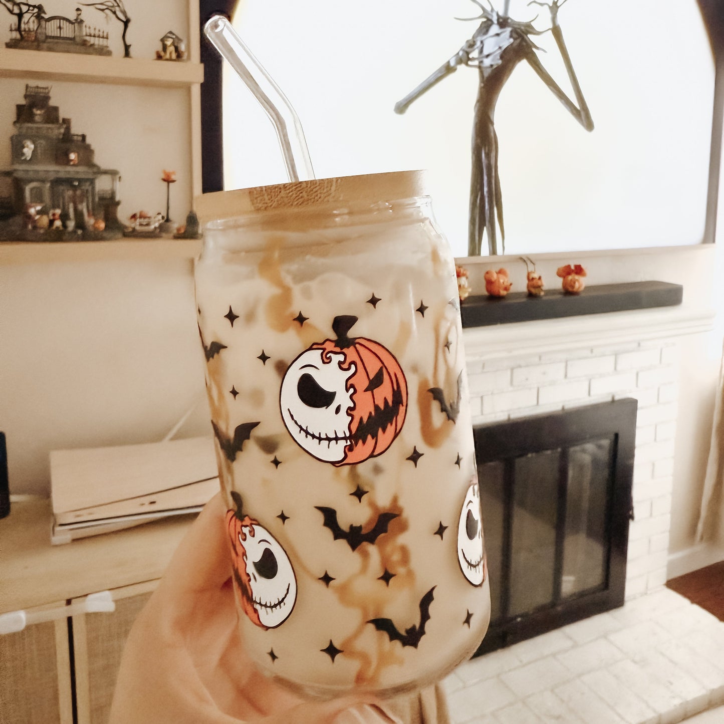 Pumpkin King Glass Can SET *READY TO SHIP