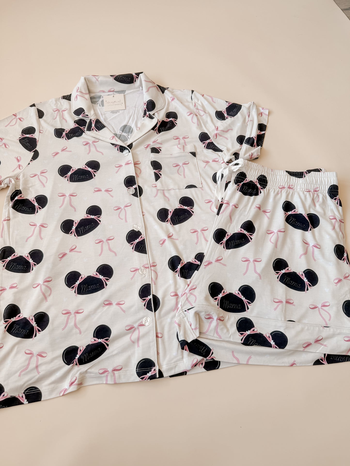 PINK Mama Bamboo PJ Two Piece SHORT Sleeve Set*READY TO SHIP