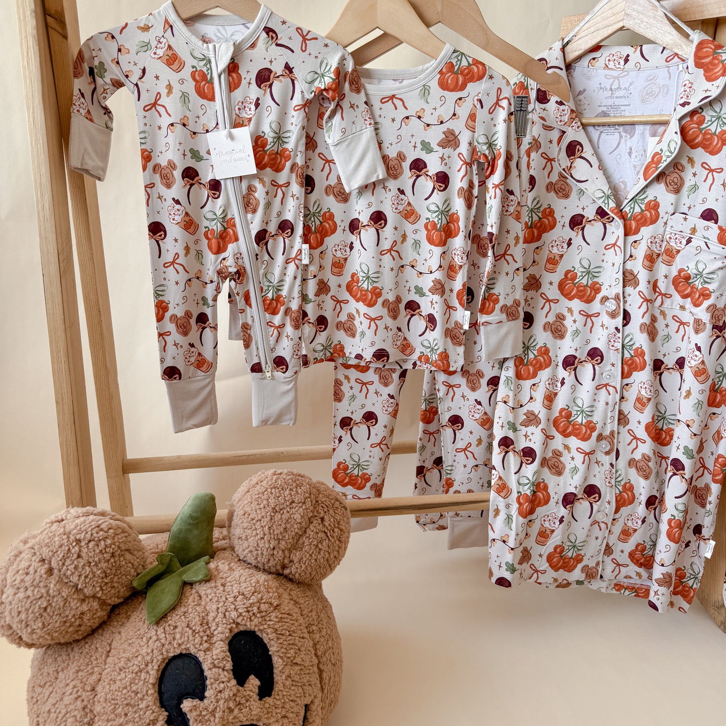 Fall Magic Bamboo PJ Romper/ Two Piece LONG Sleeve Set*READY TO SHIP
