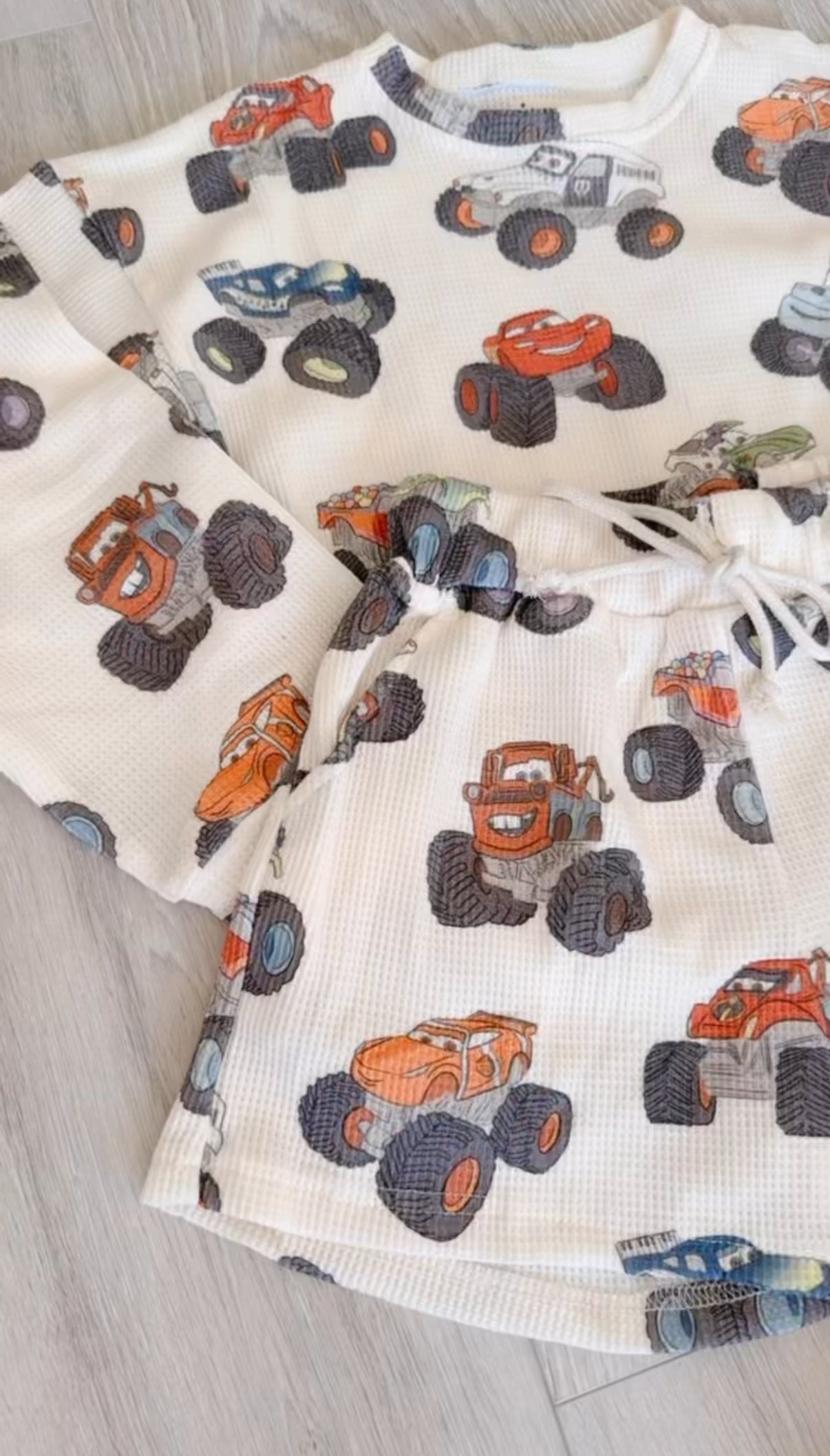 Monster Truck Waffle Oversized Two Piece Set *READY TO SHIP*