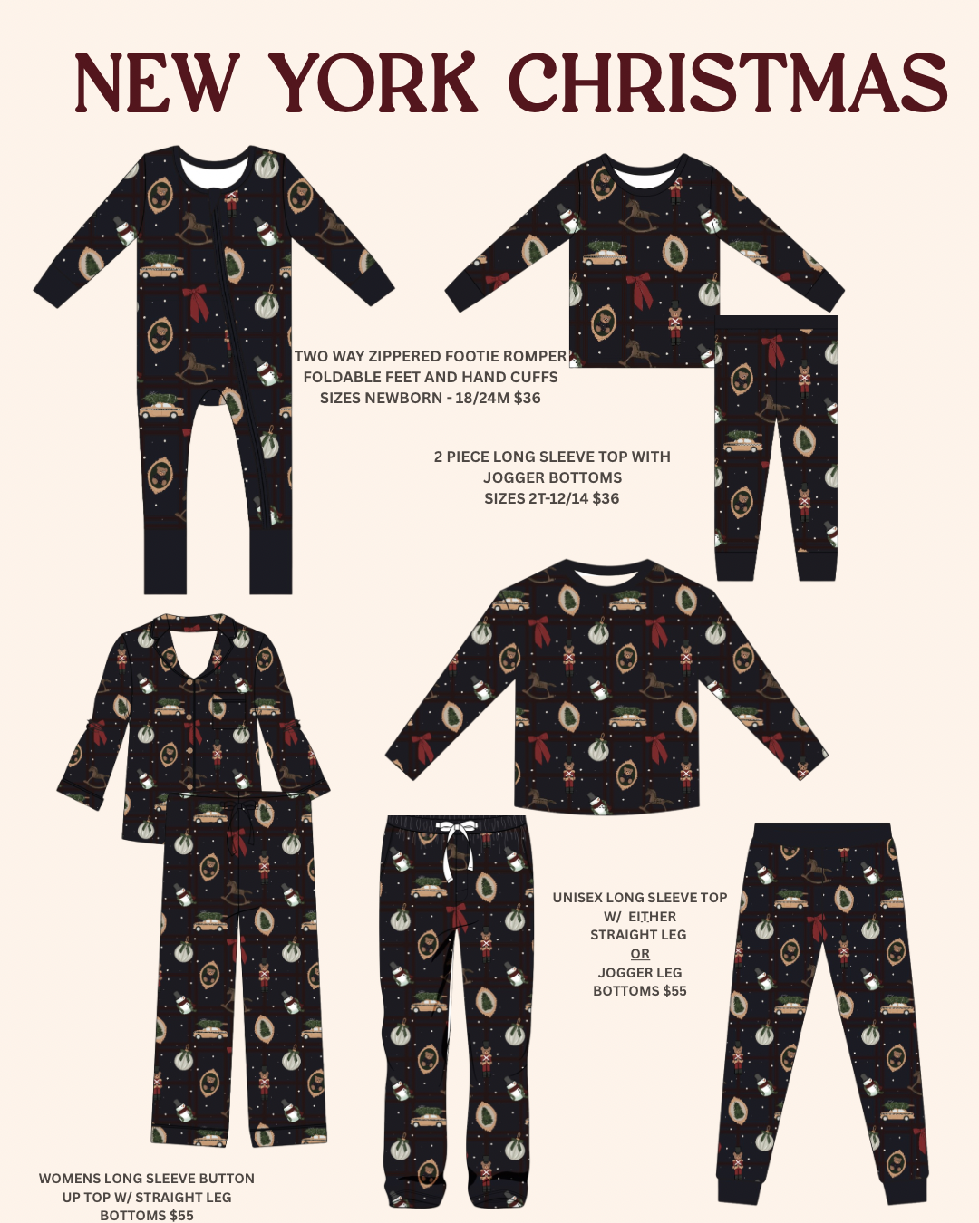 New York Christmas Bamboo PJs - PREORDER SHIPS IN NOV