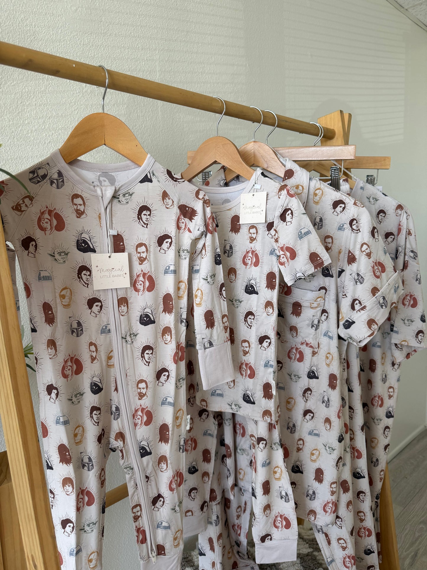 May the Force Bamboo PJ Romper/ Two Piece SHORT Sleeve Set*READY TO SHIP
