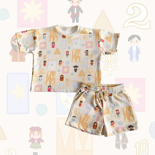 Small World French Terry Oversized Two Piece Set