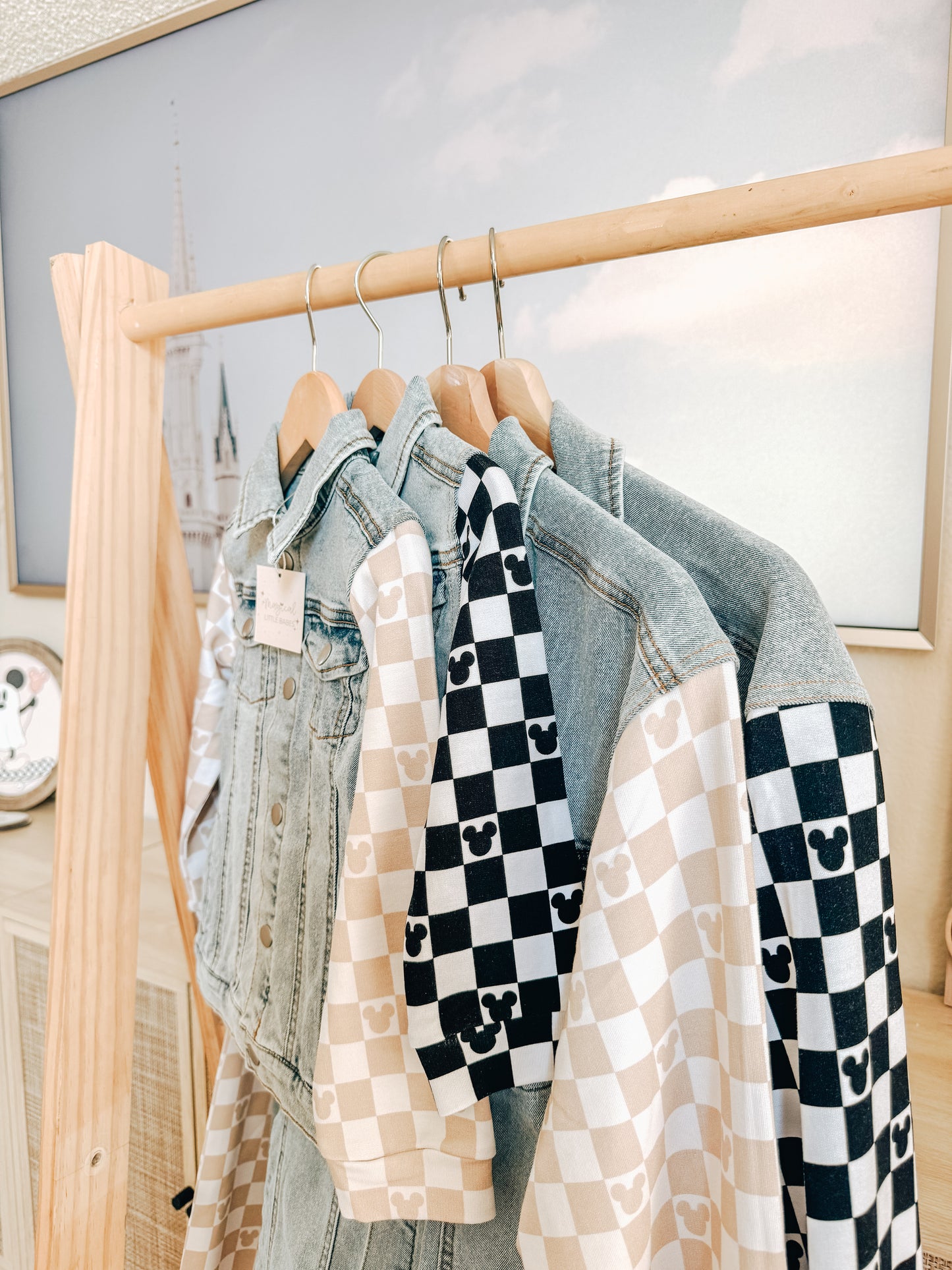 Magical Checkered Jean Jacket *Ready to Ship