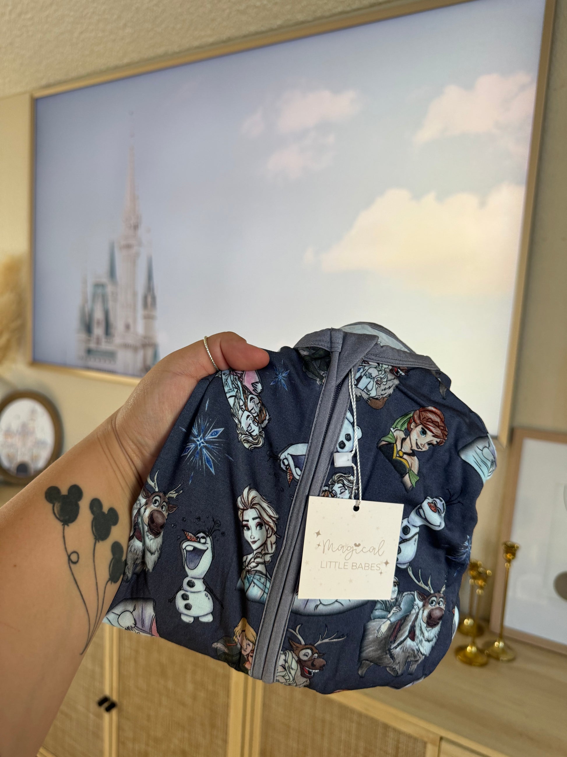 Frozen Bamboo PJ Romper/ Two Piece SHORT Sleeve Set *READY TO SHIP