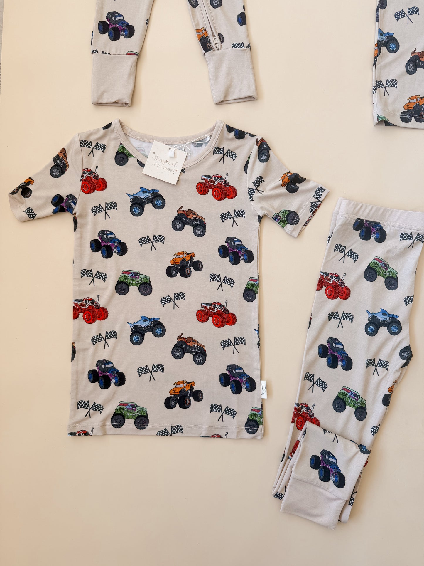 M. JAM Bamboo PJ Romper/ Two Piece SHORT Sleeve Set *READY TO SHIP