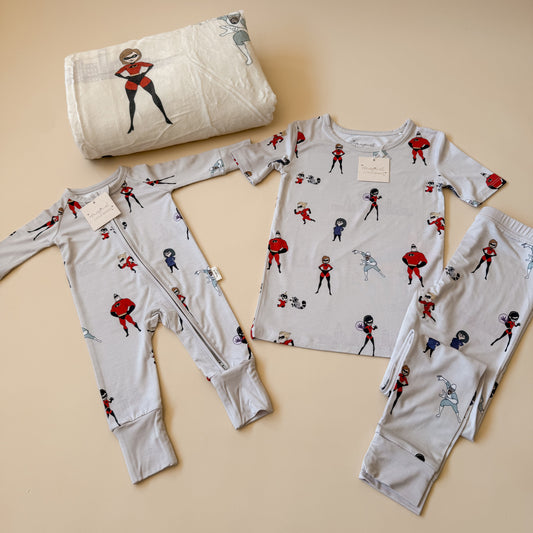 Incredibles Bamboo PJ Romper/ Two Piece Set*READY TO SHIP