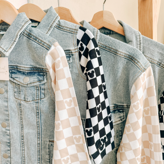 Magical Checkered Jean Jacket *Ready to Ship