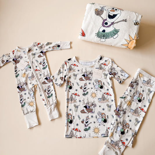 In Summer Bamboo PJ Romper/ Two Piece SHORT Sleeve Set*READY TO SHIP