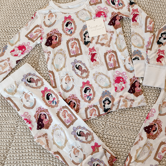 Fairytale Coquette Bamboo PJ Romper/ Two Piece LONG Sleeve Set*READY TO SHIP