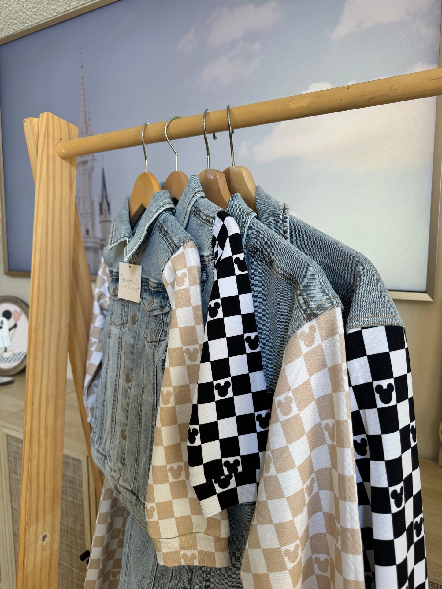 Magical Checkered Jean Jacket *Ready to Ship