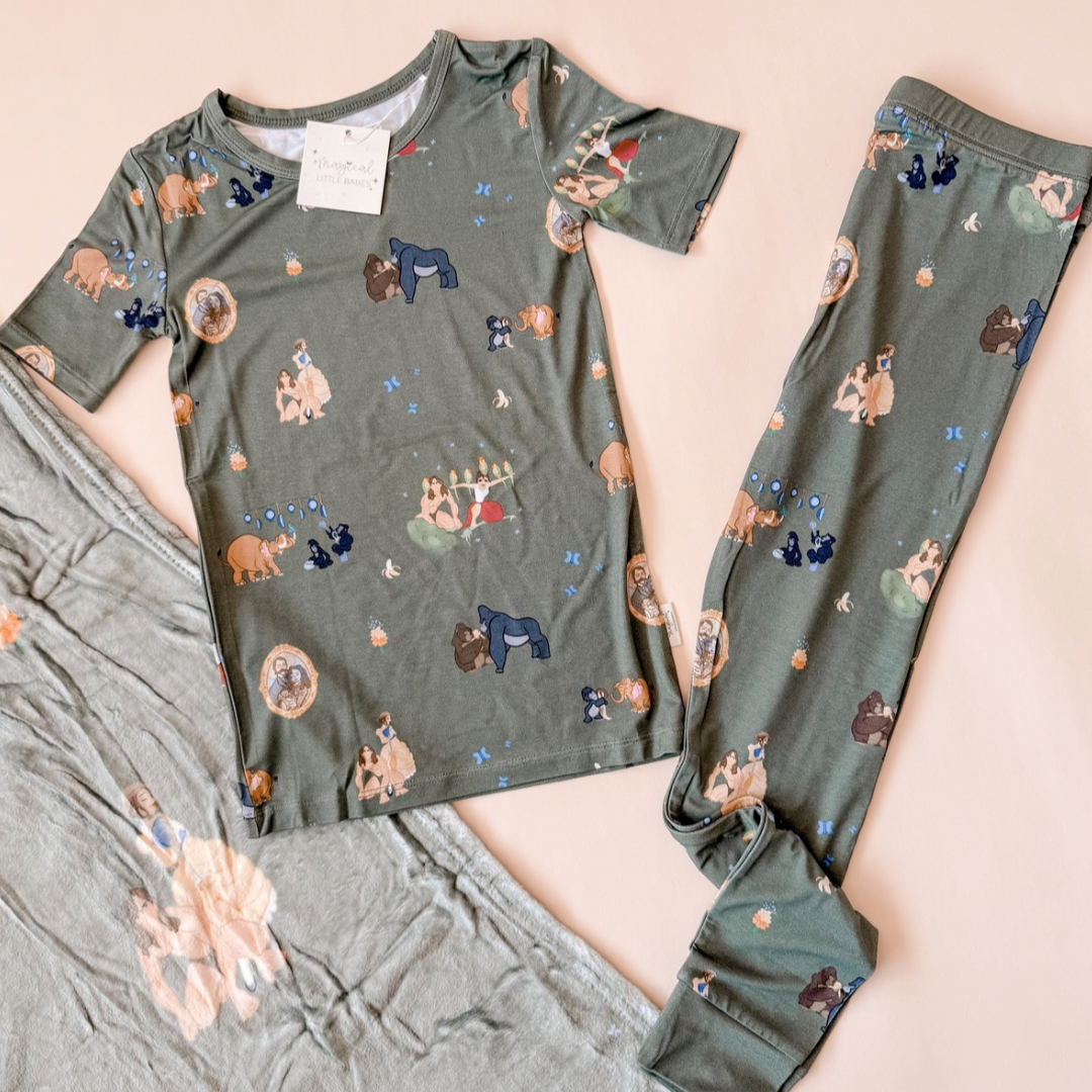 Tarzan Bamboo PJ Romper/ Two Piece Set*READY TO SHIP