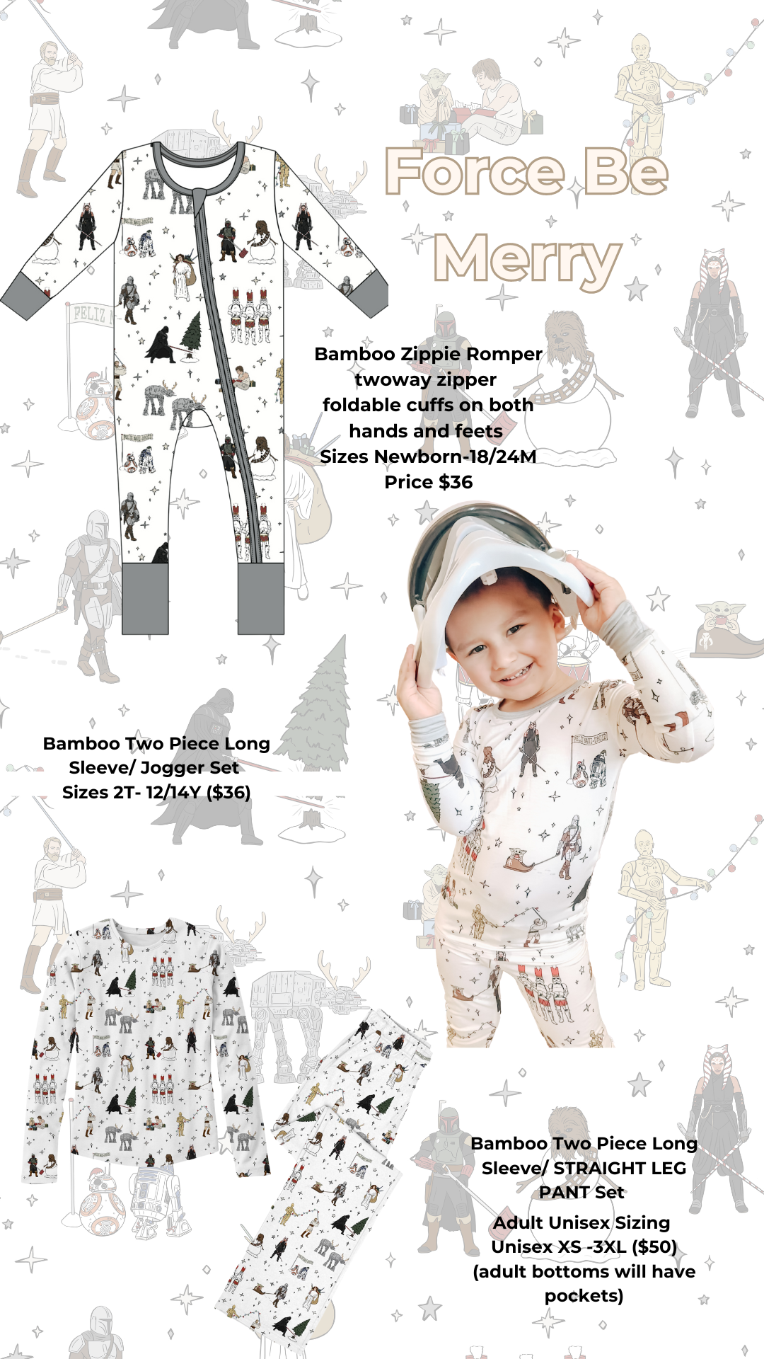 Force Be Merry Bamboo PJs *READY TO SHIP