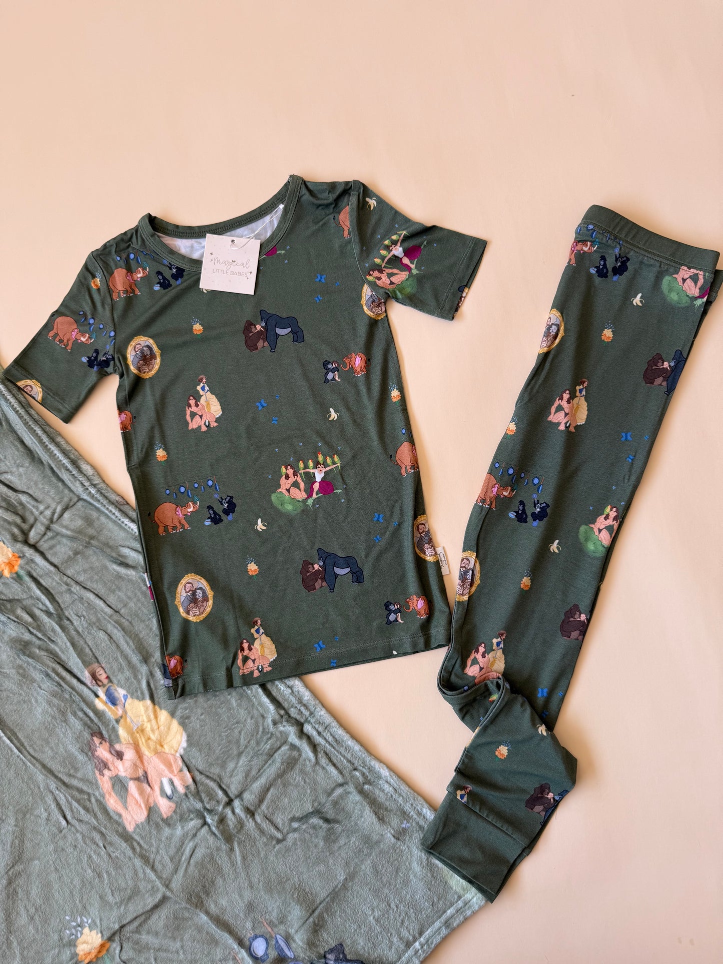 Tarzan Bamboo PJ Romper/ Two Piece Set*READY TO SHIP