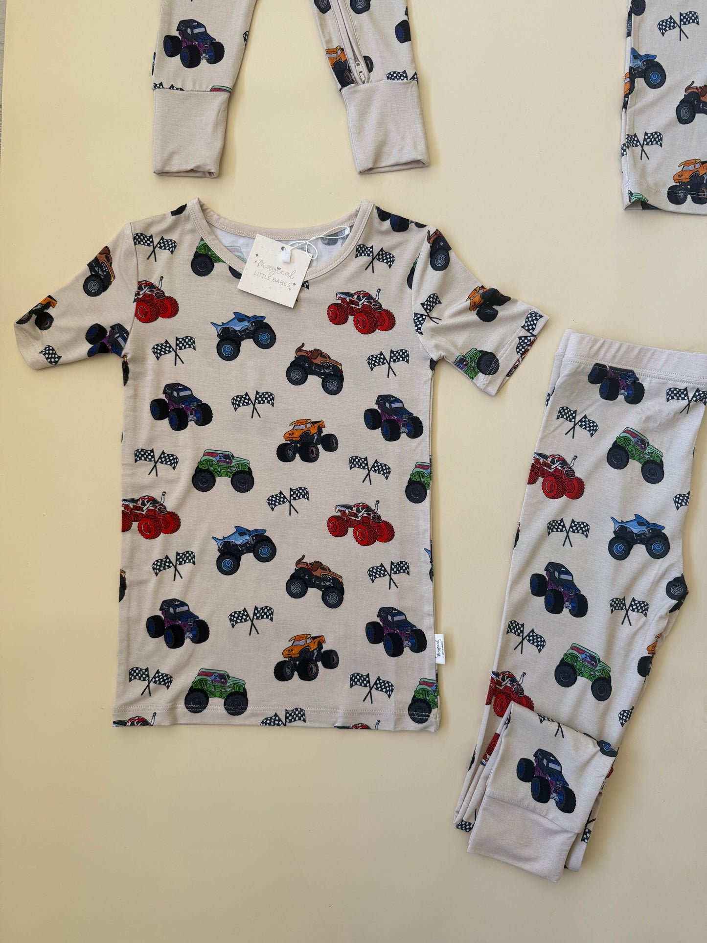 M. JAM Bamboo PJ Romper/ Two Piece SHORT Sleeve Set *READY TO SHIP