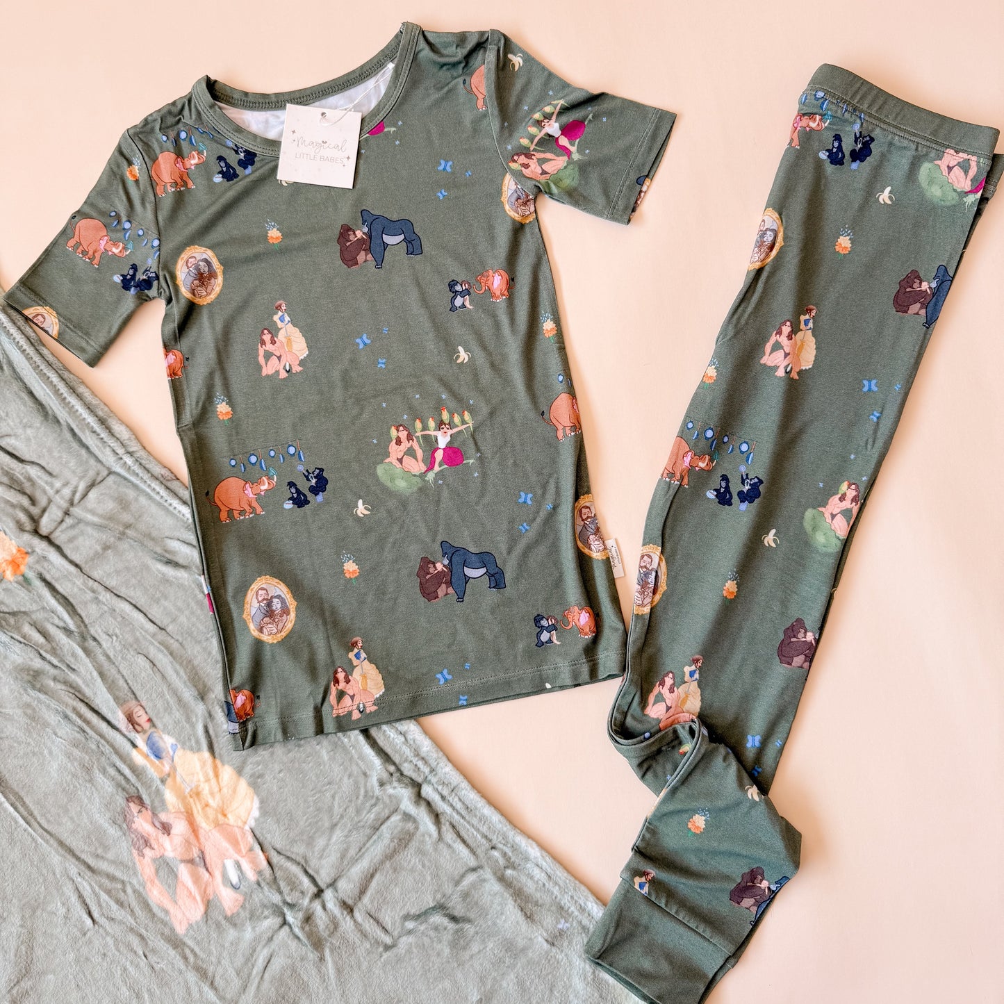 Tarzan Bamboo PJ Romper/ Two Piece Set*READY TO SHIP