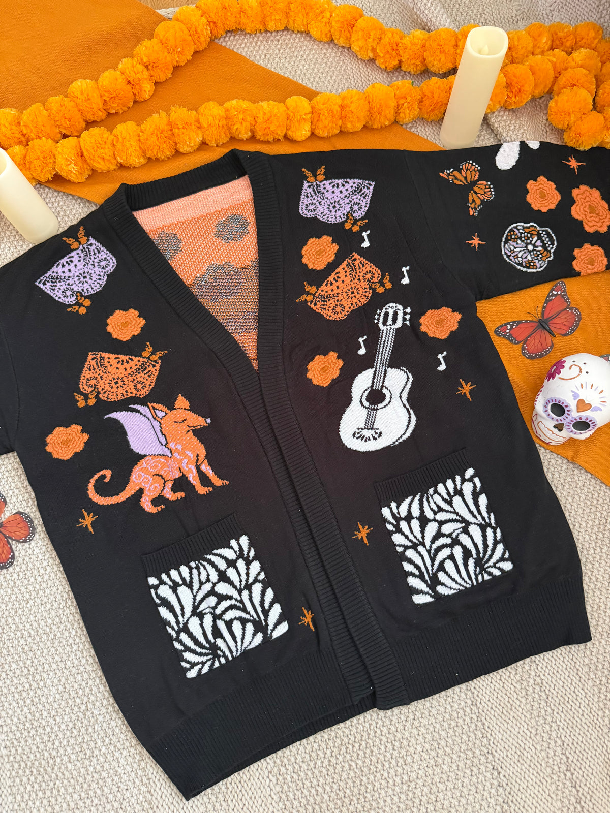 PREORDER SHIPS MID OF OCTOBER Dia De Los Muertos Lightweight Cardigan