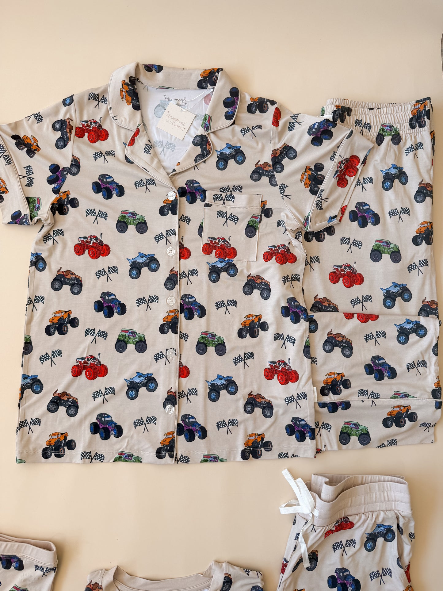 M. JAM Bamboo PJ Romper/ Two Piece SHORT Sleeve Set *READY TO SHIP