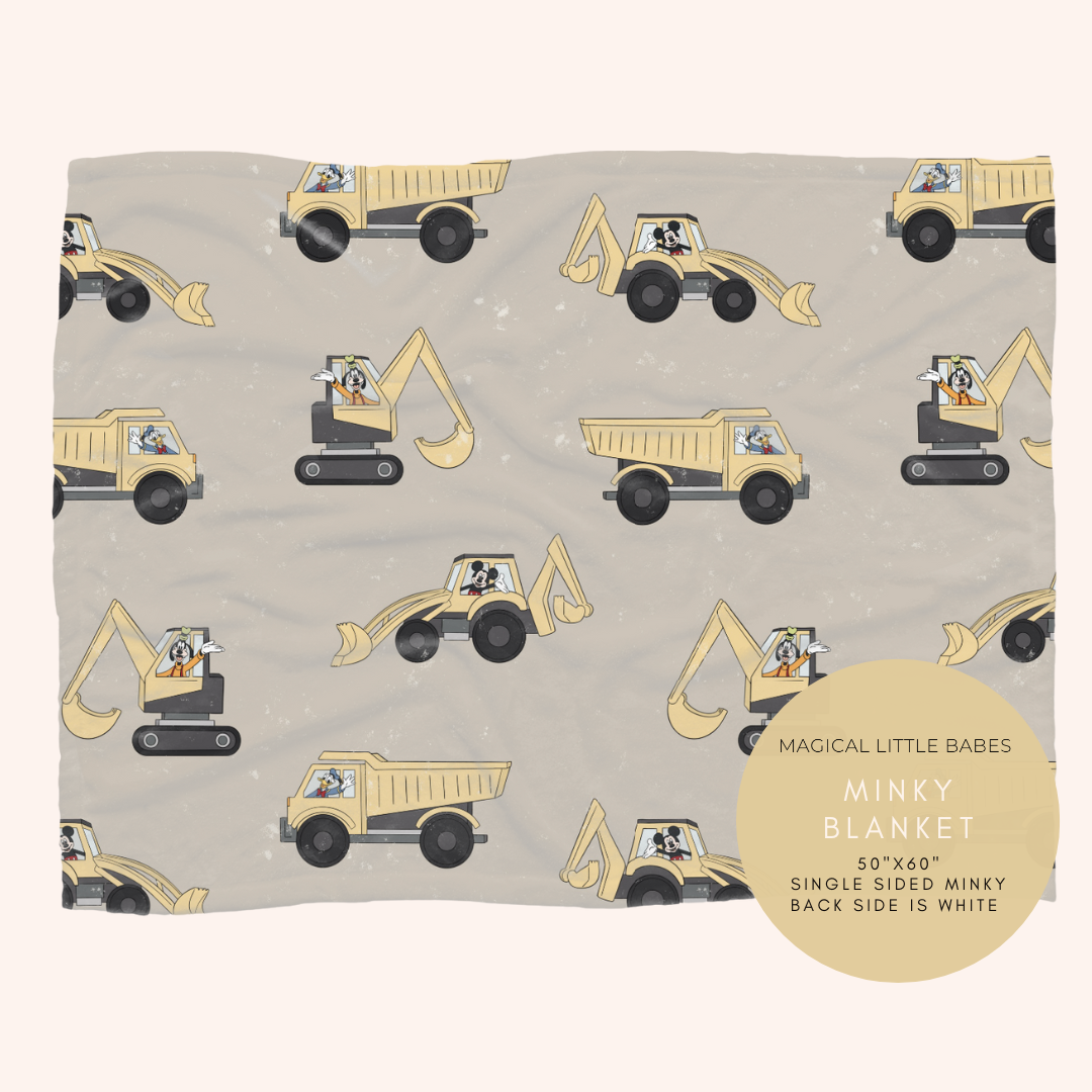 Construction Trucks Minky Blanket *READY TO SHIP
