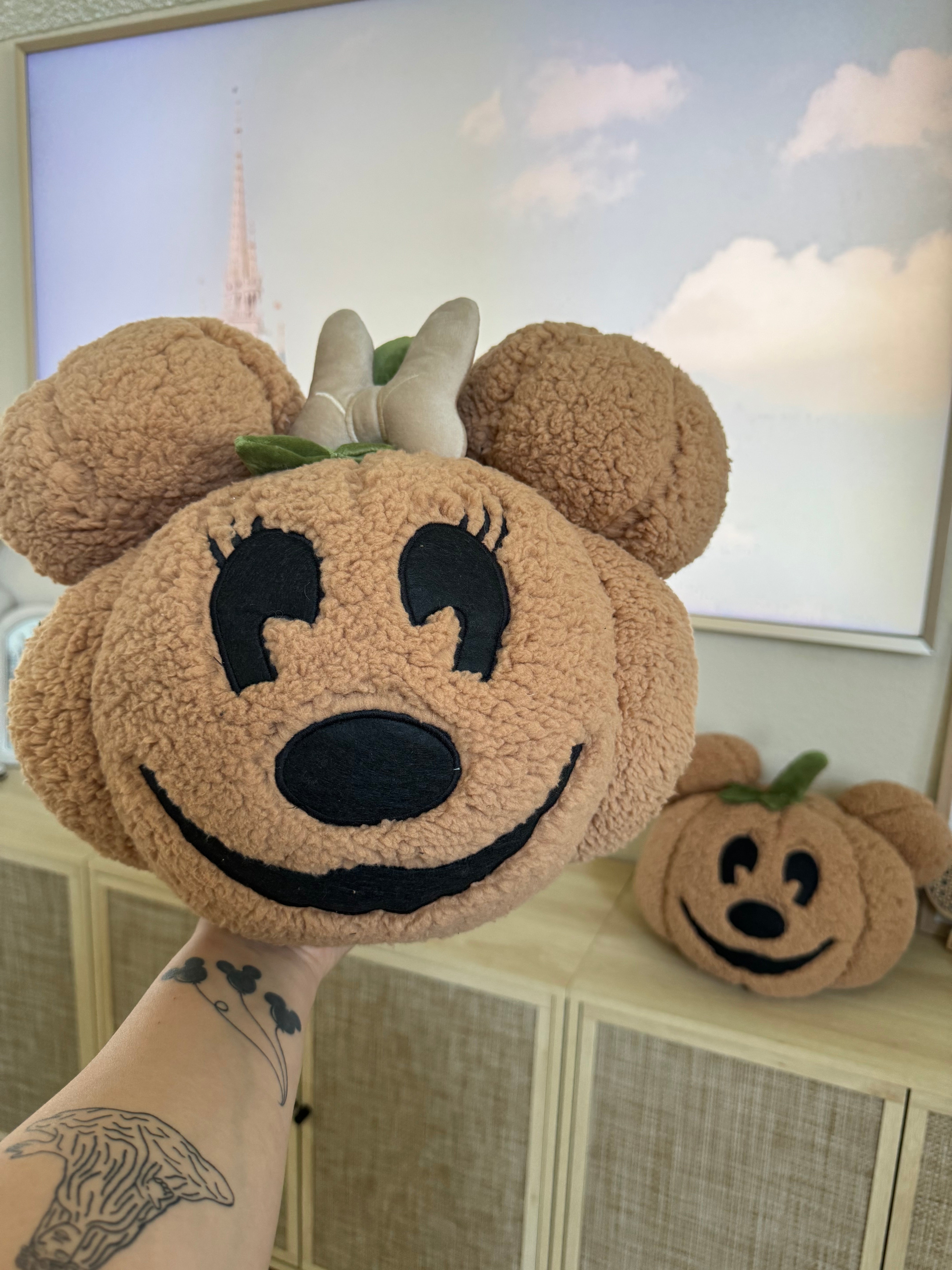 Disney Mickey and Minnie mouse pumpkin hot plush