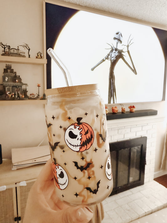 Pumpkin King Glass Can SET *READY TO SHIP