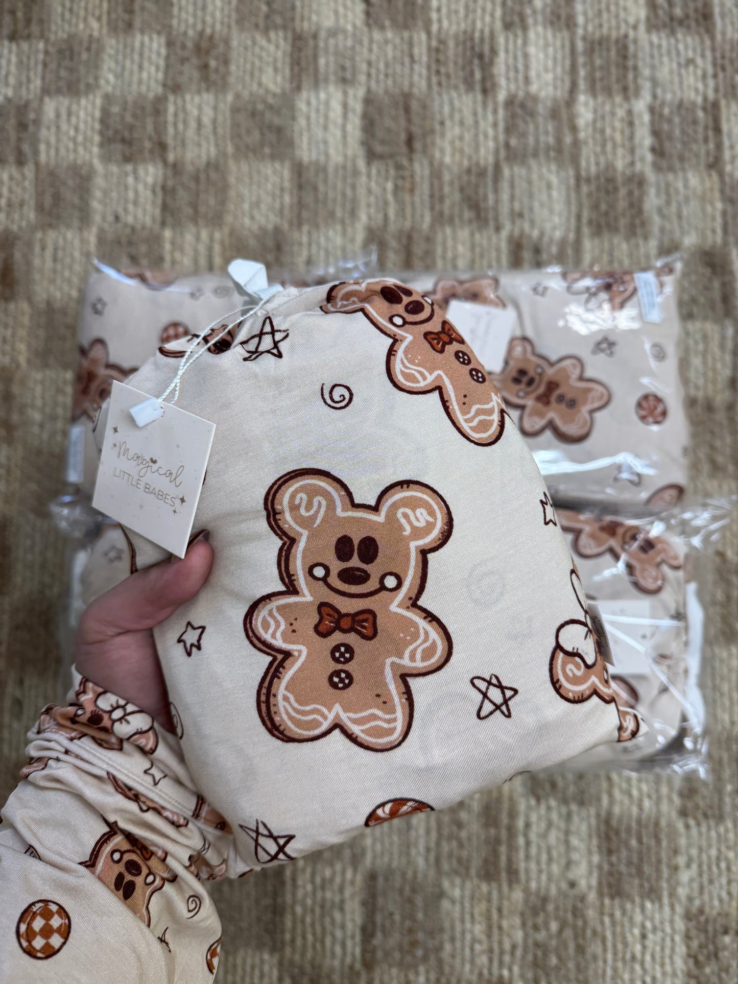 Gingerbread Bamboo Fitted Sheet *READY TO SHIP