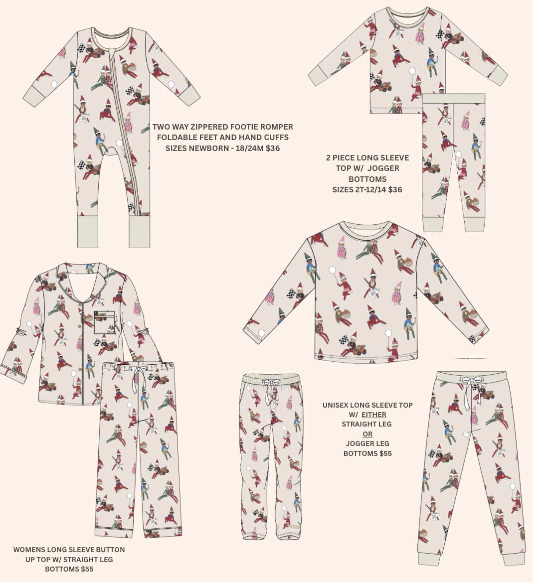 Elves Bamboo PJs - PREORDER SHIPS IN NOV