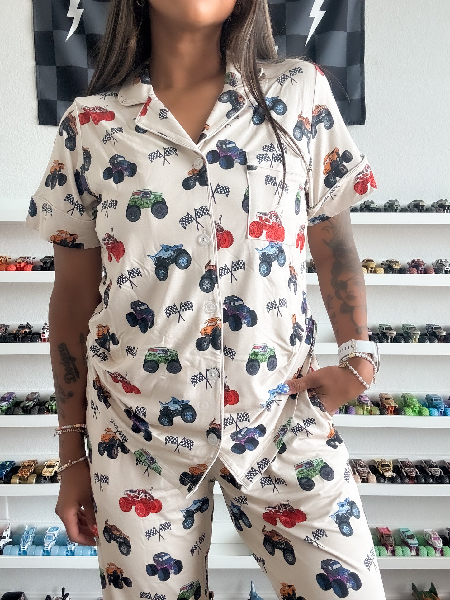 M. JAM Bamboo PJ Romper/ Two Piece SHORT Sleeve Set *READY TO SHIP