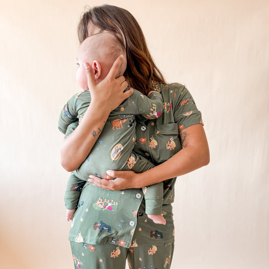 Tarzan Bamboo PJ Romper/ Two Piece Set*READY TO SHIP