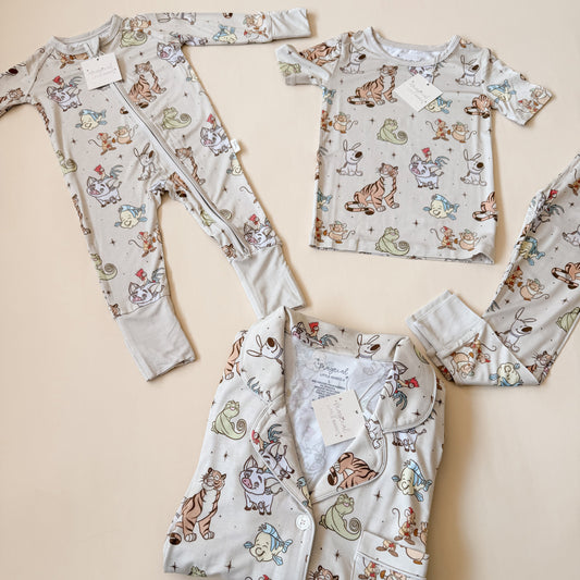 Sidekicks Bamboo PJ Romper/ Two Piece SHORT Sleeve Set*READY TO SHIP