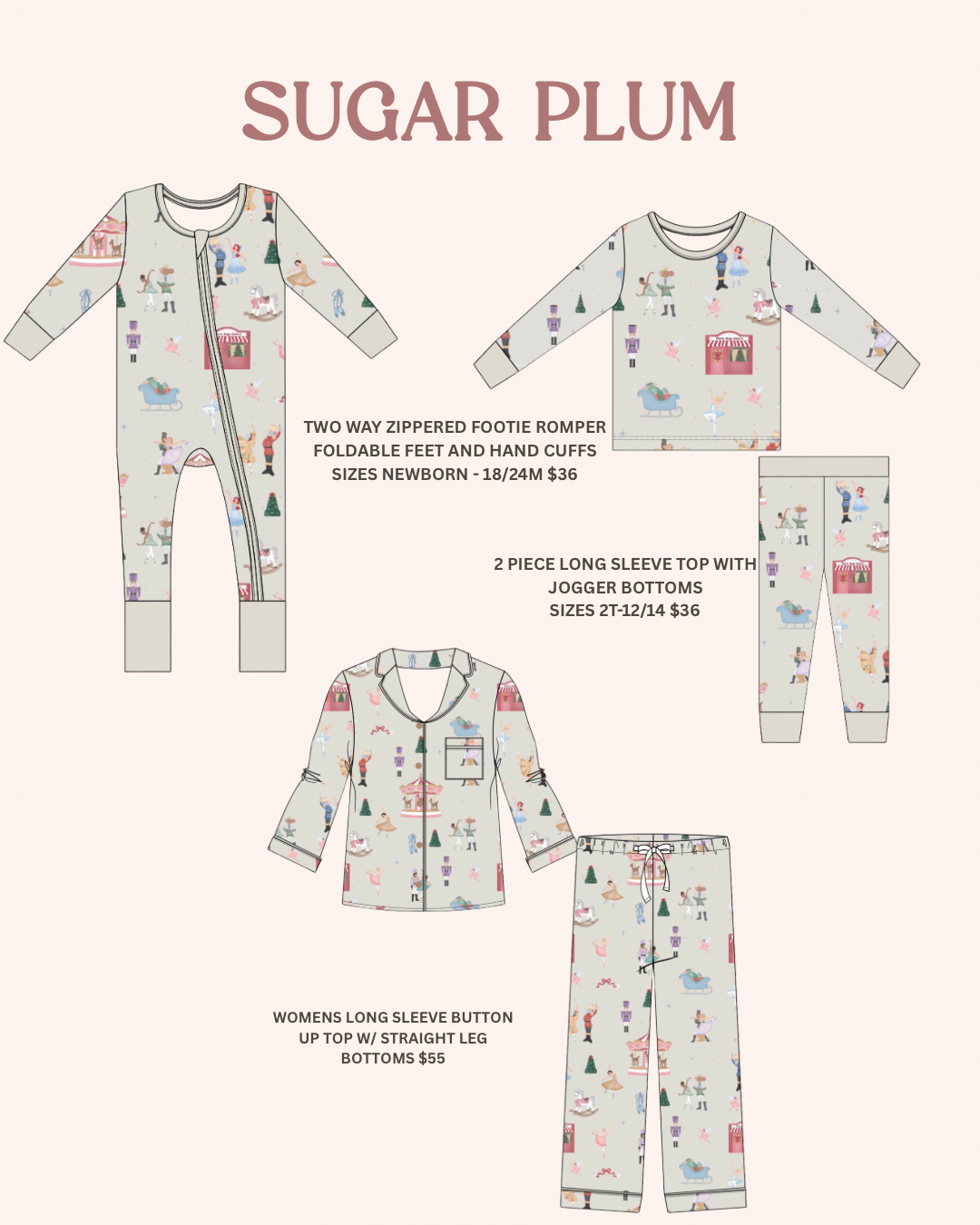 Sugar Plum Bamboo PJs - PREORDER SHIPS IN NOV