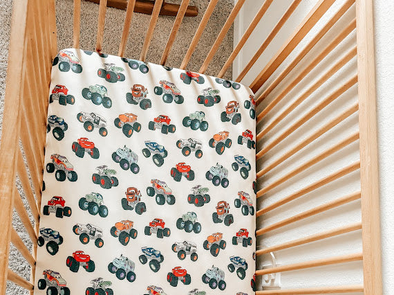 Monster Truck Bamboo Fitted Sheet *READY TO SHIP