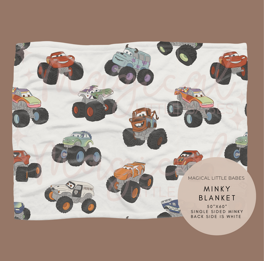 Monster Trucks Minky Blanket