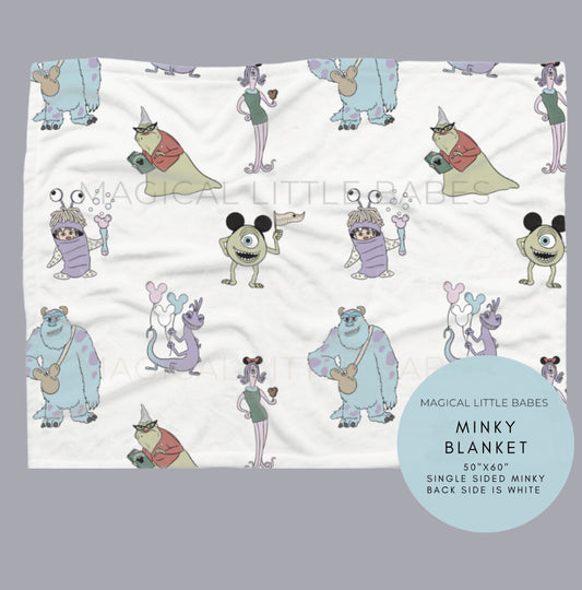 Monsters Take The Parks Minky Blanket