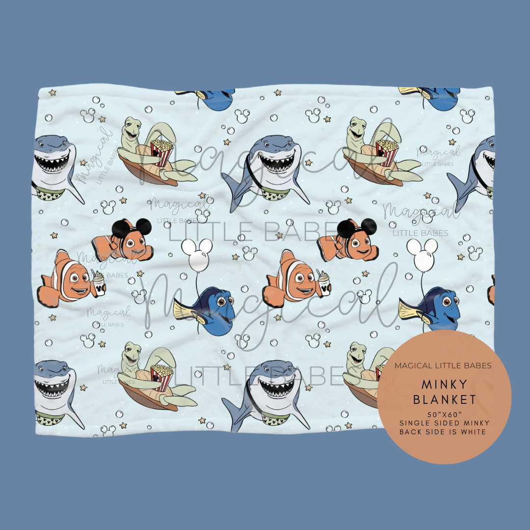 FISHES IN THE PARKS MINKY BLANKET