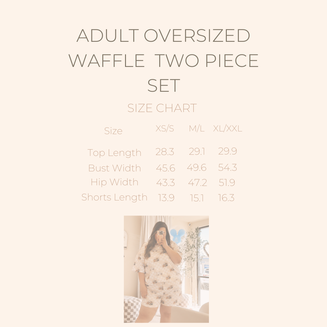 HAPPIEST PARK ADULT Waffle Oversized Two Piece Set *READY TO SHIP*