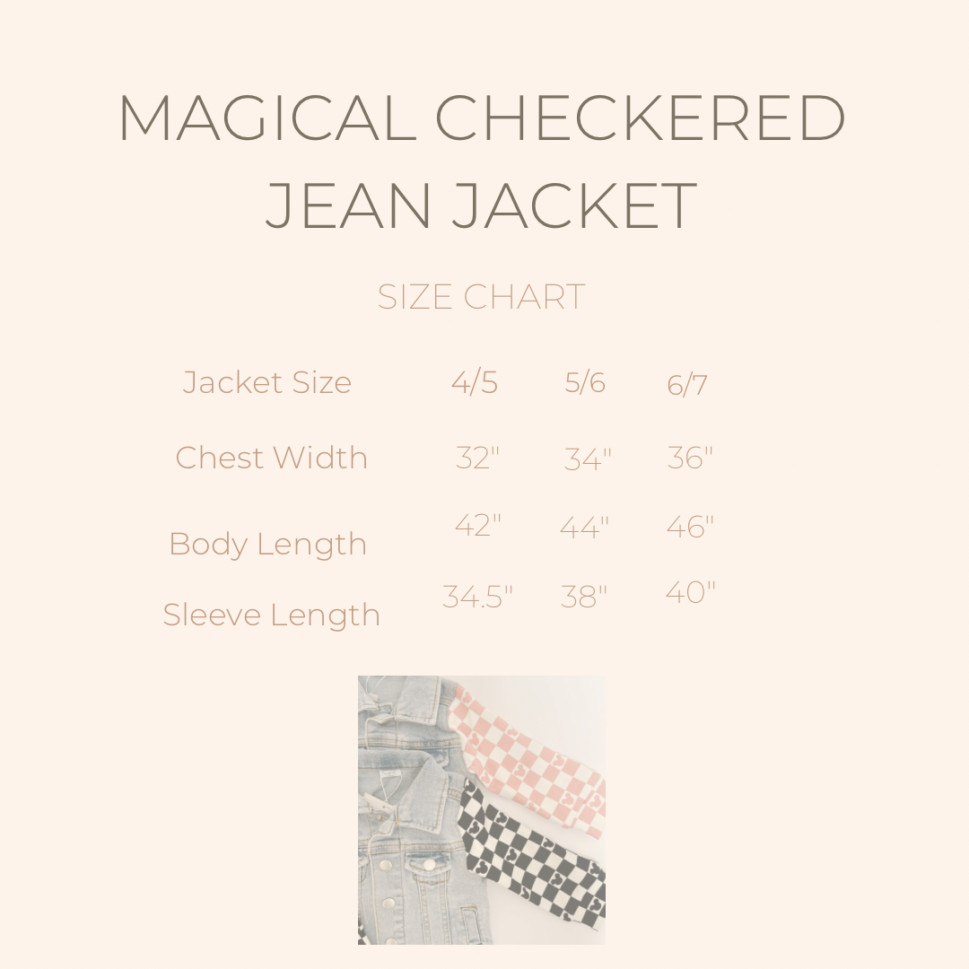 Magical Checkered Jean Jacket *Ready to Ship